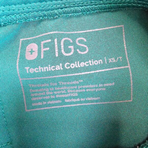 Figs Teal Zamora Jogger Scrub Pants Womens Tall XS Mid Rise Tapered Leg Stretch - Picture 7 of 7